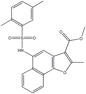 methyl 5-{[(2,5-dimethylphenyl)sulfonyl]amino}-2-methylnaphtho[1,2-b]furan-3-carboxylate Struktur