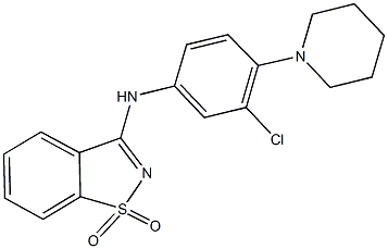 N-[3-chloro-4-(1-piperidinyl)phenyl]-N-(1,1-dioxido-1,2-benzisothiazol-3-yl)amine Struktur