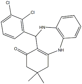 11-(2,3-dichlorophenyl)-3,3-dimethyl-2,3,4,5,10,11-hexahydro-1H-dibenzo[b,e][1,4]diazepin-1-one Struktur