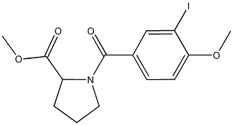 methyl 1-(3-iodo-4-methoxybenzoyl)-2-pyrrolidinecarboxylate Struktur