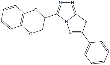 3-(2,3-dihydro-1,4-benzodioxin-2-yl)-6-phenyl[1,2,4]triazolo[3,4-b][1,3,4]thiadiazole Struktur