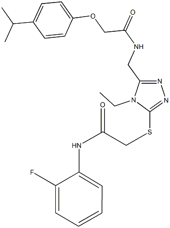 2-{[4-ethyl-5-({[(4-isopropylphenoxy)acetyl]amino}methyl)-4H-1,2,4-triazol-3-yl]sulfanyl}-N-(2-fluorophenyl)acetamide Struktur