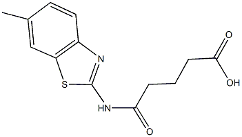 5-[(6-methyl-1,3-benzothiazol-2-yl)amino]-5-oxopentanoic acid Struktur