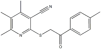 4,5,6-trimethyl-2-{[2-(4-methylphenyl)-2-oxoethyl]sulfanyl}nicotinonitrile Struktur