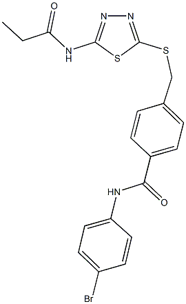 N-(4-bromophenyl)-4-({[5-(propionylamino)-1,3,4-thiadiazol-2-yl]sulfanyl}methyl)benzamide Struktur