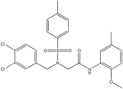 2-{(3,4-dichlorobenzyl)[(4-methylphenyl)sulfonyl]amino}-N-(2-methoxy-5-methylphenyl)acetamide Struktur