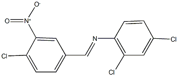 2,4-dichloro-N-(4-chloro-3-nitrobenzylidene)aniline Struktur