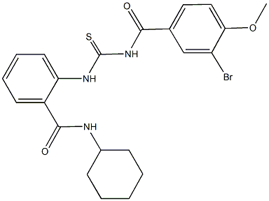 2-({[(3-bromo-4-methoxybenzoyl)amino]carbothioyl}amino)-N-cyclohexylbenzamide Struktur