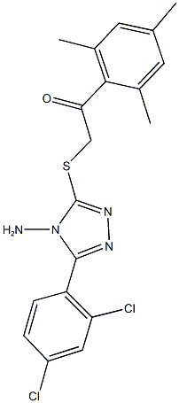 2-{[4-amino-5-(2,4-dichlorophenyl)-4H-1,2,4-triazol-3-yl]sulfanyl}-1-mesitylethanone Struktur