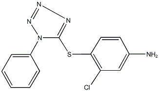 3-chloro-4-[(1-phenyl-1H-tetraazol-5-yl)sulfanyl]phenylamine Struktur