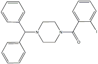 1-benzhydryl-4-(2-iodobenzoyl)piperazine Struktur