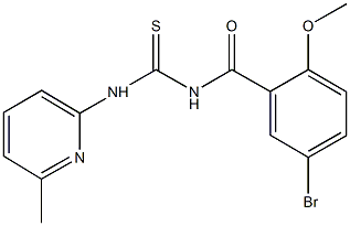 N-(5-bromo-2-methoxybenzoyl)-N'-(6-methyl-2-pyridinyl)thiourea Struktur