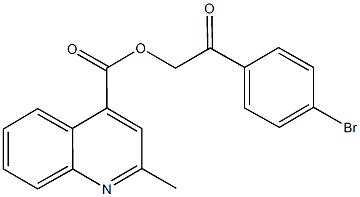 2-(4-bromophenyl)-2-oxoethyl 2-methyl-4-quinolinecarboxylate Struktur