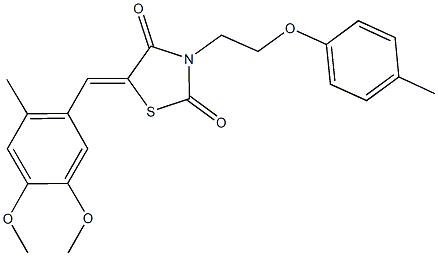 5-(4,5-dimethoxy-2-methylbenzylidene)-3-[2-(4-methylphenoxy)ethyl]-1,3-thiazolidine-2,4-dione Struktur