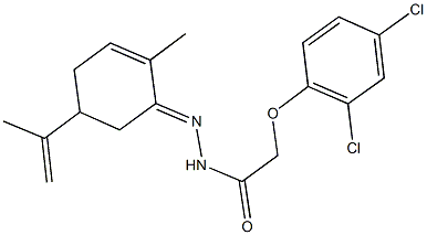 2-(2,4-dichlorophenoxy)-N'-(5-isopropenyl-2-methylcyclohex-2-en-1-ylidene)acetohydrazide Struktur