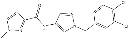 N-[1-(3,4-dichlorobenzyl)-1H-pyrazol-4-yl]-1-methyl-1H-pyrazole-3-carboxamide Struktur