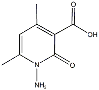 1-amino-4,6-dimethyl-2-oxo-1,2-dihydro-3-pyridinecarboxylic acid Struktur