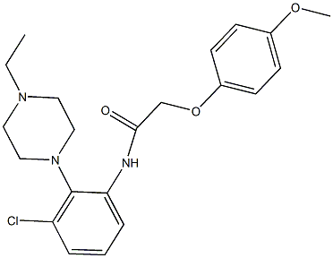 N-[3-chloro-2-(4-ethyl-1-piperazinyl)phenyl]-2-(4-methoxyphenoxy)acetamide Struktur