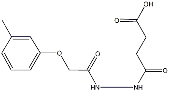 4-{2-[(3-methylphenoxy)acetyl]hydrazino}-4-oxobutanoic acid Struktur