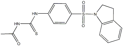 N-acetyl-N'-[4-(2,3-dihydro-1H-indol-1-ylsulfonyl)phenyl]thiourea Struktur