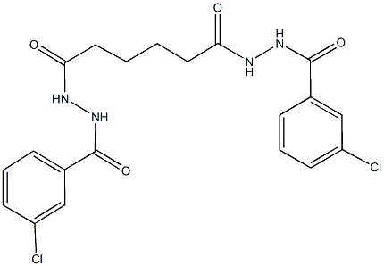 3-chloro-N'-{6-[2-(3-chlorobenzoyl)hydrazino]-6-oxohexanoyl}benzohydrazide Struktur