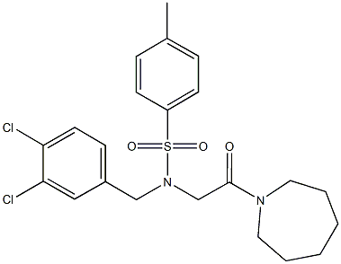 N-[2-(1-azepanyl)-2-oxoethyl]-N-(3,4-dichlorobenzyl)-4-methylbenzenesulfonamide Struktur