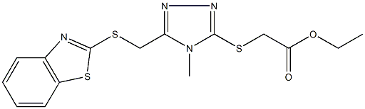 ethyl ({5-[(1,3-benzothiazol-2-ylsulfanyl)methyl]-4-methyl-4H-1,2,4-triazol-3-yl}sulfanyl)acetate Struktur