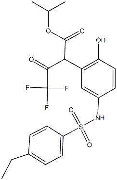 isopropyl 2-(5-{[(4-ethylphenyl)sulfonyl]amino}-2-hydroxyphenyl)-4,4,4-trifluoro-3-oxobutanoate Struktur