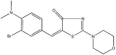 5-[3-bromo-4-(dimethylamino)benzylidene]-2-(4-morpholinyl)-1,3-thiazol-4(5H)-one Struktur