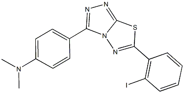 N-{4-[6-(2-iodophenyl)[1,2,4]triazolo[3,4-b][1,3,4]thiadiazol-3-yl]phenyl}-N,N-dimethylamine Struktur