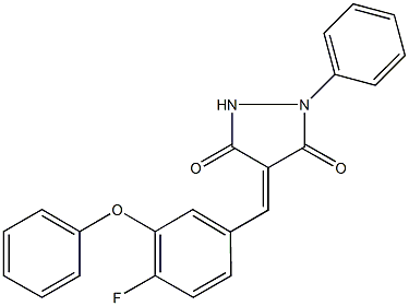 4-(4-fluoro-3-phenoxybenzylidene)-1-phenyl-3,5-pyrazolidinedione Struktur