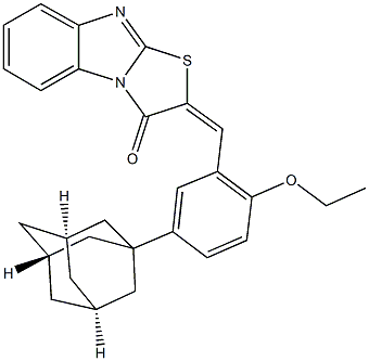 2-[5-(1-adamantyl)-2-ethoxybenzylidene][1,3]thiazolo[3,2-a]benzimidazol-3(2H)-one Struktur