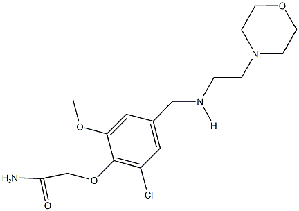 2-[2-chloro-6-methoxy-4-({[2-(4-morpholinyl)ethyl]amino}methyl)phenoxy]acetamide Struktur