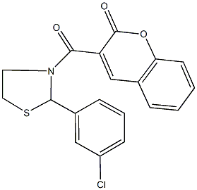 3-{[2-(3-chlorophenyl)-1,3-thiazolidin-3-yl]carbonyl}-2H-chromen-2-one Struktur