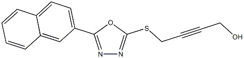 4-{[5-(2-naphthyl)-1,3,4-oxadiazol-2-yl]sulfanyl}-2-butyn-1-ol Struktur