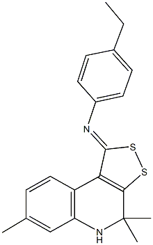 N-(4-ethylphenyl)-N-(4,4,7-trimethyl-4,5-dihydro-1H-[1,2]dithiolo[3,4-c]quinolin-1-ylidene)amine Struktur