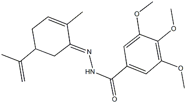 N'-(5-isopropenyl-2-methylcyclohex-2-en-1-ylidene)-3,4,5-trimethoxybenzohydrazide Struktur