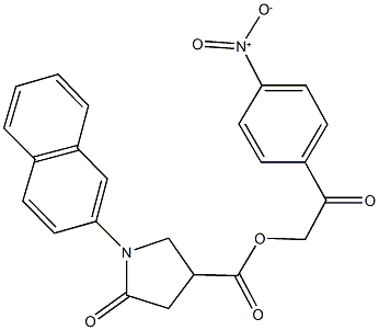 2-{4-nitrophenyl}-2-oxoethyl 1-(2-naphthyl)-5-oxo-3-pyrrolidinecarboxylate Struktur