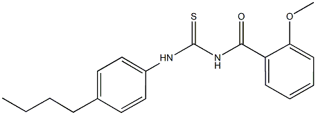 N-(4-butylphenyl)-N'-(2-methoxybenzoyl)thiourea Struktur