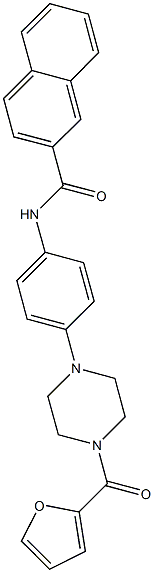 N-{4-[4-(2-furoyl)-1-piperazinyl]phenyl}-2-naphthamide Struktur