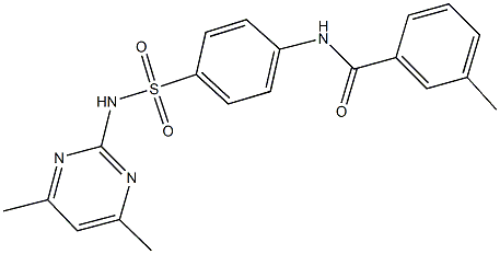 N-(4-{[(4,6-dimethylpyrimidin-2-yl)amino]sulfonyl}phenyl)-3-methylbenzamide Struktur