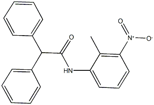 N-{3-nitro-2-methylphenyl}-2,2-diphenylacetamide Struktur