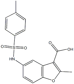 2-methyl-5-{[(4-methylphenyl)sulfonyl]amino}-1-benzofuran-3-carboxylic acid Struktur