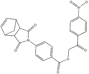 2-{4-nitrophenyl}-2-oxoethyl 4-(3,5-dioxo-4-azatricyclo[5.2.1.0~2,6~]dec-8-en-4-yl)benzoate Struktur