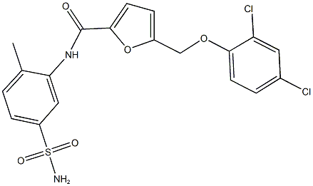 N-[5-(aminosulfonyl)-2-methylphenyl]-5-[(2,4-dichlorophenoxy)methyl]-2-furamide Struktur