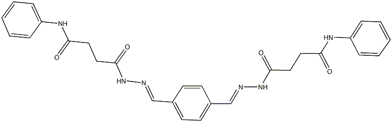 4-(2-{4-[2-(4-anilino-4-oxobutanoyl)carbohydrazonoyl]benzylidene}hydrazino)-4-oxo-N-phenylbutanamide Struktur