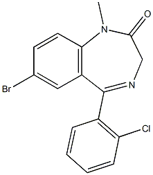 7-bromo-5-(2-chlorophenyl)-1-methyl-1,3-dihydro-2H-1,4-benzodiazepin-2-one Struktur