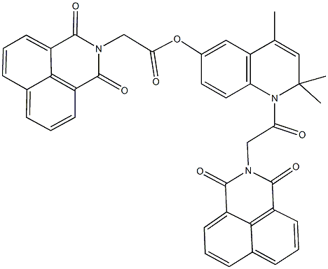 1-[(1,3-dioxo-1H-benzo[de]isoquinolin-2(3H)-yl)acetyl]-2,2,4-trimethyl-1,2-dihydro-6-quinolinyl (1,3-dioxo-1H-benzo[de]isoquinolin-2(3H)-yl)acetate Struktur