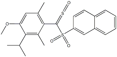 2-{[(3-isopropyl-4-methoxy-2,6-dimethylphenyl)(sulfinyl)methyl]sulfonyl}naphthalene Struktur