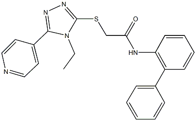 N-[1,1'-biphenyl]-2-yl-2-[(4-ethyl-5-pyridin-4-yl-4H-1,2,4-triazol-3-yl)sulfanyl]acetamide Struktur